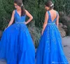 Dubai Aarbic azul vermelho plus size uma linha vestidos profundos v galhes de miçangas de misced