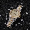 Moda Mens Relógios Full Diamond Iced Out Watch Alta Qualidade Hip Hop Gold Silver Watch