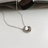 Echt 925 Sterling Silber Unregelmäßige Halskette Anhänger Mode Einfache Tiny Eingerückt Unregelmäßige Geometrische Anhänger Halsketten Für Frauen Collares