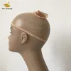 Två ändar Öppna Fishnet Wig Caps Hair Net Svart Blont Färg Vävning Keps för att bära peruker Snood Nylon Meshcap