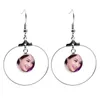 Boucles d'oreilles lustre pendantes par sublimation pour femme mode boucle d'oreille en acier inoxydable impression par transfert à chaud bricolage consommables personnalisés nouvelle arrivée