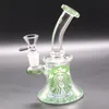 Starbucks Bong Hookahs Tubos de água Dabuccino Bongos de vidro de 14 mm Hitman Glass Bubbler Green Color com Dome e Rig