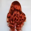 Nouveau Sexy Synthétique Avant de Lacet Perruques Cuivre Rouge Vague De Corps Cheveux Cosplay Perruques avec Bébé Cheveux Résistant À La Chaleur Sans Colle Plein Perruques pour Femmes