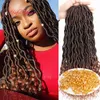 Bogini Locs Hair 18inch Syntetyczne oplatanie Włosów Rozszerzenia Szydełko Warkocze Ombre Body Wave Włosy Włosy Czeski Zamki dla kobiet