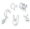 5 pièces/ensemble mode oreille manchettes feuille d'or oreille manchette pince boucles d'oreilles pour femmes grimpeurs pas de perçage faux lage Earring1026366