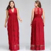 Plus Size Special Occasion Dress Prom Dresses Lace A Line Evening Gowns Real Pictures V Neck Sheer Backless Long Robe SD3354