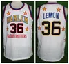 #36 Meadowlark Lemon Harlem Globetrotters Retro-Klassiker-Basketballtrikot für Herren, genähte Trikots mit individueller Nummer und Namen