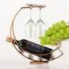 Vendite calde Metallo Nero Antico/Bronzo Metallo Bottiglia di Vino Champagne Portaoggetti Rack Bar Stand Staffa Espositore Staffa Decor