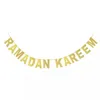 EID MUBARAKバナーグリッターEID Festival Bunting Garlandイスラムイスラム教徒のMubarakデコレーションRamadan KareemバナーRamadan用品