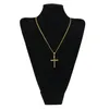 Mens en acier inoxydable croix pendentif collier de collier de pull en or chaîne de la chaîne de la mode hip hop bijoux