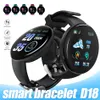 D18 Smart Armband Fitness Tracker Smart Watch Blood Pressure Arvband IP65 Vattentät hjärtfrekvens Smartur med 1,44 tum skärm i detaljhandeln