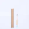 Children Bamboo Toothbrush Round Handle Toothbrushes Natural Bamboo Tube Brush With Box Packing Travel Oral Hygiene Hotel Supplies GGA2475