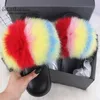 Ethel Anderson Fur Slippers Women REAL FOX FUR SLIDES FURRY FARTY SANDALS FULLE TEELD FLAUDE FLUFFY SHOES S20331329Z