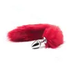 Bondage Fluffy Fur Fox Tail Stainless Steel Plug Cosplay Animal Pet Tails Stoppper 854T