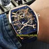 Alta qualità VANGUARD YACHTING GRAVITY V45 T GR YACHT SQT quadrante scheletrato in oro orologio automatico da uomo cassa in oro rosa cinturino in pelle Spo244B