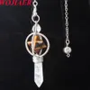 Wojiaer Merkaba dowsing Pendulum Stone Natural Reiki Healing Pendulums for Radisthesia Jewelry BO957