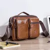 Tasarımcı-Messenger Çanta 15.6 inç Su Geçirmez Vintage Hakiki Deri Tuval Evrak Çantası Büyük Satchel Omuz Çantası Deri Bilgisayar Laptop Çantası