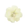 12pcs/lot 12 Color 2.16'' cute chiffon without clips flowers with Rhinestone Pearl headbands hair accessories