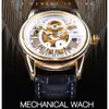 Offired zegarek Oficjalny Ekskluzywny Limited Men Golden Bezel Oryginalny skórzany pasek Męs