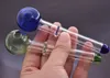 mini cheap 12cm OD Ball 30mm Think Colorful glass oil burner pipe glass hand pipe smoking tobacco pipe free shipping