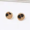 Mini Natural Stone Stud Earrings Round Leopard Print Woven Studs for Women Jewelry gift High Quality