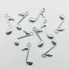 100pcs/Lot Music Note Alloy Charms Pendant Retro Jewelry DIY Keychain Ancient Silver Pendant For Bracelet Earrings Necklace 24*15mm