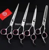 70inch 4pcsset JP440C Purple Dragon Pet Pet Scissors Silver Dog Shears Big Straight ThinningCurved Scissors LZS05082191729