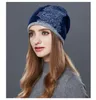 Mode-winter hoed gebreide wol mutsen vrouwelijke mode bloem print skullies casual outdoor skipappen dikke warme hoeden