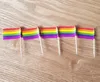 Wholesale Rainbow Flag Toothpick Lesbian Gay Pride LGBT Flag Banner Cocktail Sticks Picks Free Shipping W9980