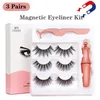 3 paren magnetische valse wimpers magnetische vloeibare eyeliner make -up set magnet magnet valse wimpers natuurlijke herbruikbare 3D wimpers geen lijm