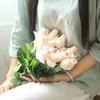 10pcs / lot Height 56cm real touch artificial silk rose bud simulation rose flower home decor wedding hand holding bride fake wreath bouquet