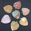 10pcs natürlichen groben Kristall Herz Stein Anhänger vergoldet Rand Herzform rohen rosa Quarz Edelstein Anhänger Bild Jaspis unakite Citrin