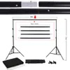 Freeshipping Photo Studio Kit Set Backdrop Stand met opbergtas Zwart Wit Niet-geweven achtergronden en mini-clips