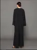 Abaya Muçulmana Mulheres Vestido Longo Jilbab Kaftan Bat Sleeve Solto Árabe Maxi Robe Islam Sólido Vestido de Cor Praia Vestuário J190102