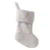 Plaid Christmas Stocking Fur Cuff Buffalo Sock Stocking para o partido do presente da árvore Decoração Ornamento de suspensão do ornamento da árvore de Natal