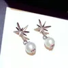 Modedesigner Luxury Diamond Zircon Super Glittering Elegent Pearl Pendant Drop Stud Dangle Chandelier Earrings for Woman Girls1930156