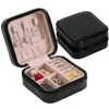 Portable Travel Jewelry Box Organizer Jewellery Ornaments Storage Case Solid