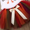 Turkey Thanksgiving Clothes Set Baby Girl Long Sleeve Autumn Romper Tulle Skirt Headband Clothes Outfit Set