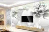 Современная гостиная обои Современный минималистский красота черно-белый дым цветок 3D телевизор фоне стены