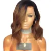 1bBrown Ombre Lace Front Wigs Remy Pre Plucked Lace Front Human Hair Wigs With Baby Hair Short Wavy Bob Wigs Glueless7735061