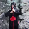 Anime kostuums uchiha itachi cosplay kostuumgeul Akatsuki mantel gewaad ninja jas set ring hoofdband Halloween11
