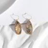 Moda Acrilico Abalone Shell Paper Charms Orecchini Rhinstone Colore oro Ciondola Brincos Pendientes Gioielli di marca Donna