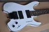 White headless electric guitar with HH pickups,floyd rose,rosewood fretboard,black binding,can be customized as request