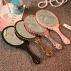 Romantic Vintage Hand-held Mirror Lace Make up Mirror Portable Compact Mirrors High Quality Party Favor 4 Colors