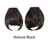 Fashion Chip In Hair Extensions Front Neat Bang Fringe Black One Piece Straight Hairpiece Free Shipping