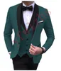 Nieuwste Button GroomsMen Sjaal Revers Bruiloft Bruidegom Tuxedos Mannen Past Bruiloft / Prom / Diner Beste Man Blazer (jas + Tie + Vest + Broek) 915