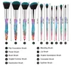 MOQ 1 PC Privat Label 10st Crystal Makeup Brush Set Cosmetic Makeup Brushes Powder Foundation Eyeshadow Eyeliner Lip Brush Tool 8252836