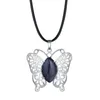 qimoshi papillon pendentif collier hommes et femmes pierre naturelle acier inoxydable articles de mode 12 pièces de bijoux