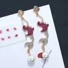 Boucles d'oreilles pendantes en gros-perles Cartoon Ningyo Hime lustre oreille gouttes femmes fille bijoux en alliage à la mode livraison gratuite