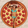 Donut rond Pizza Hamburge pastèque serviettes indien Mandala plage jeter tapisserie Hippy Boho serviette de plage tapis de Yoga